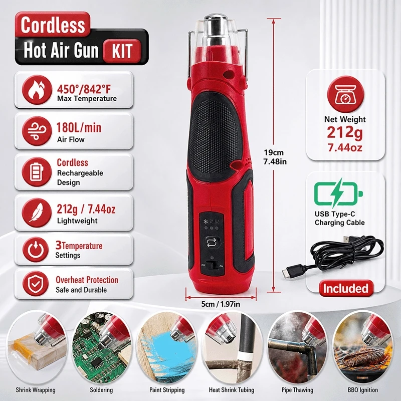 Portable Cordless Mini Heat Gu - đánh giá và giá Heat Gun Small