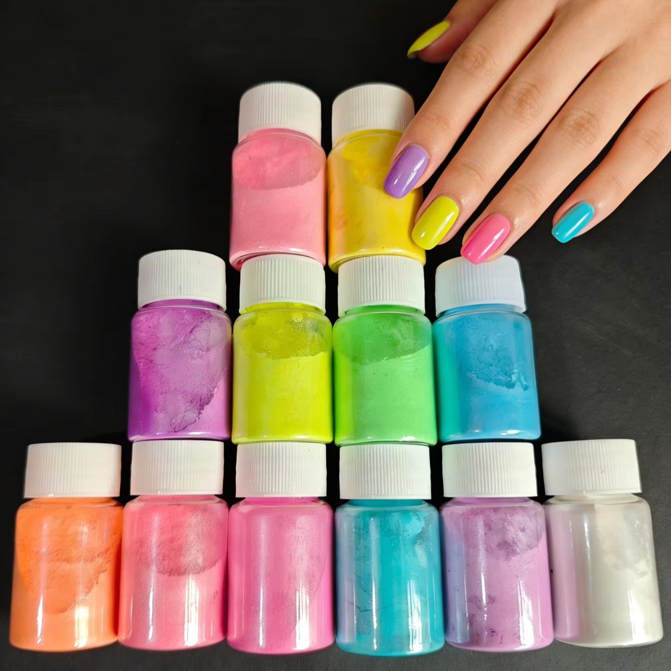 12 Colors Fluorescent Neon Pea - đánh giá và giá Resin Glitter Pack