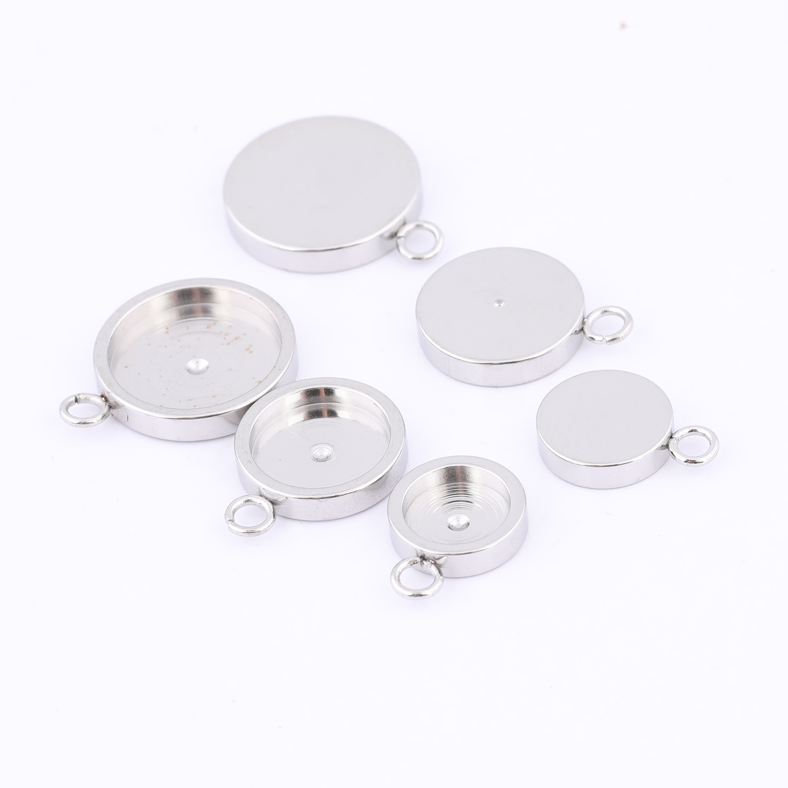 20pcs Stainless Steel 6mm 8mm  - đánh giá và giá Bezels Set Pendant