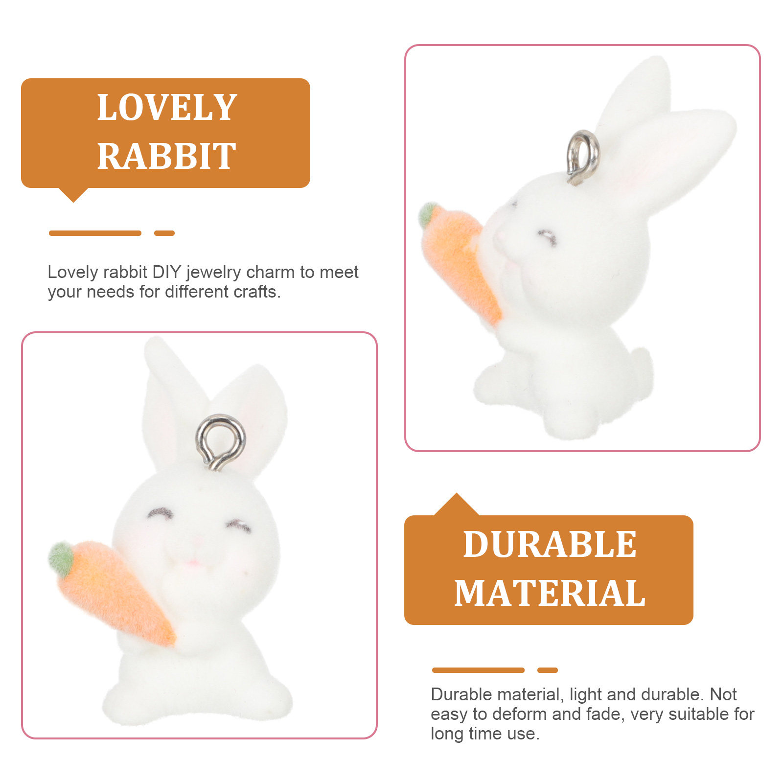 10Pcs Resin Rabbit Charm Penda - đánh giá và giá Resin Crafts Diy
